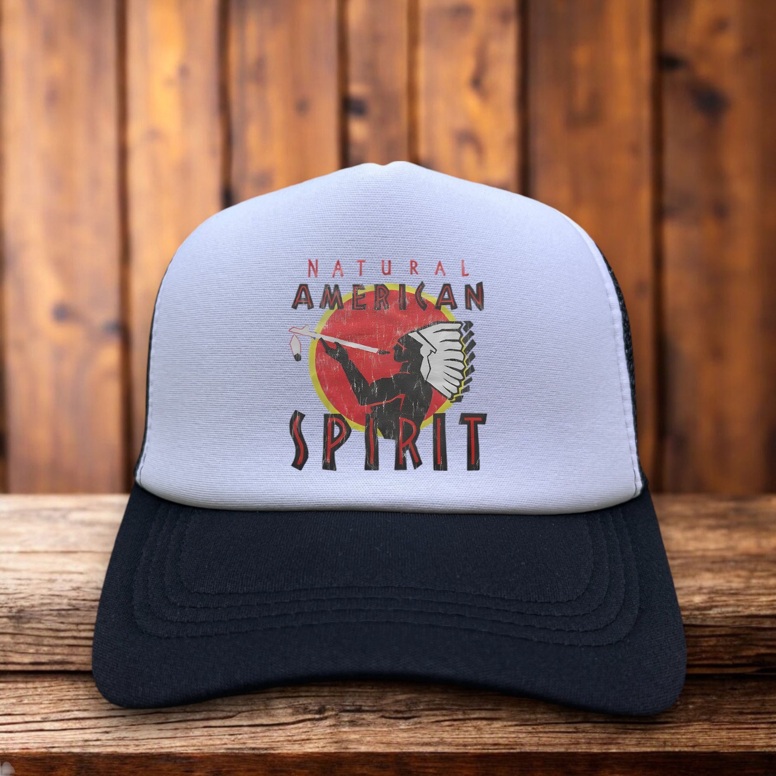 Natural American Spirit Mens Trucker Hat Black Menthol Cigarette Cap