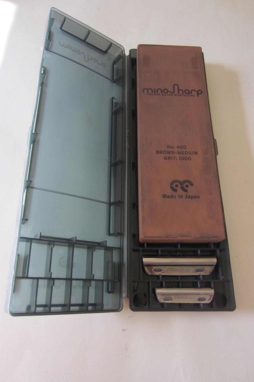 MinoSharp Medium Stone Knife Sharpening Kit # 1000 JAPAN with Angle guides
