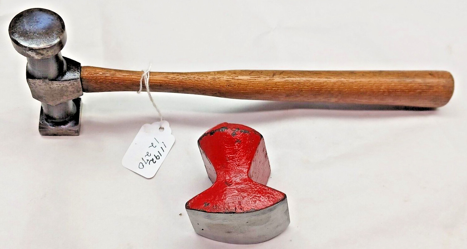 Auto Body Tools, Vintage BONNEY Dolly-Dent Hammer & unmarked Anvil