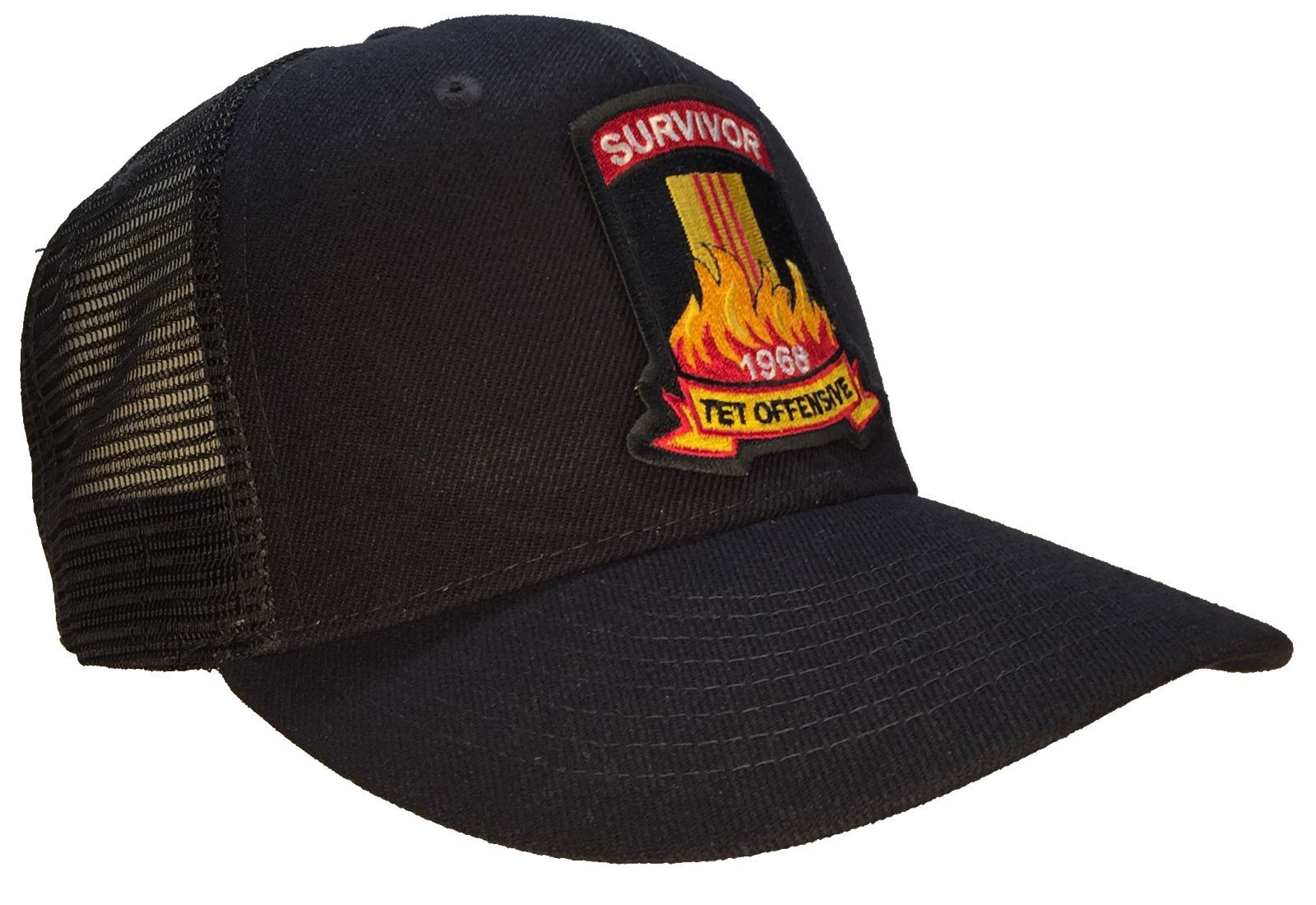 TET OFFENSIVE SURVIVOR Hat Black Trucker Ball Cap MESH BACK