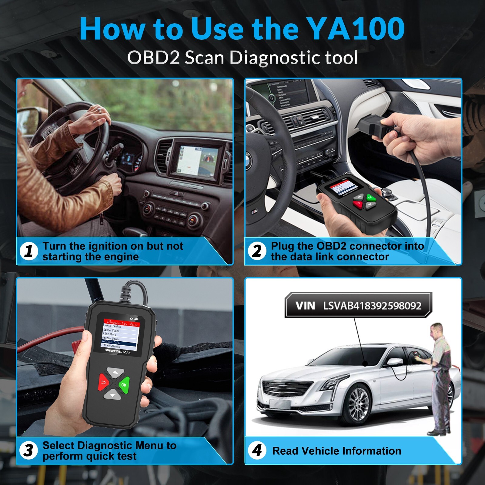 Automotive OBD2 Scanner OBD Code Reader Car Engine Fault Light Diagnostic Tool