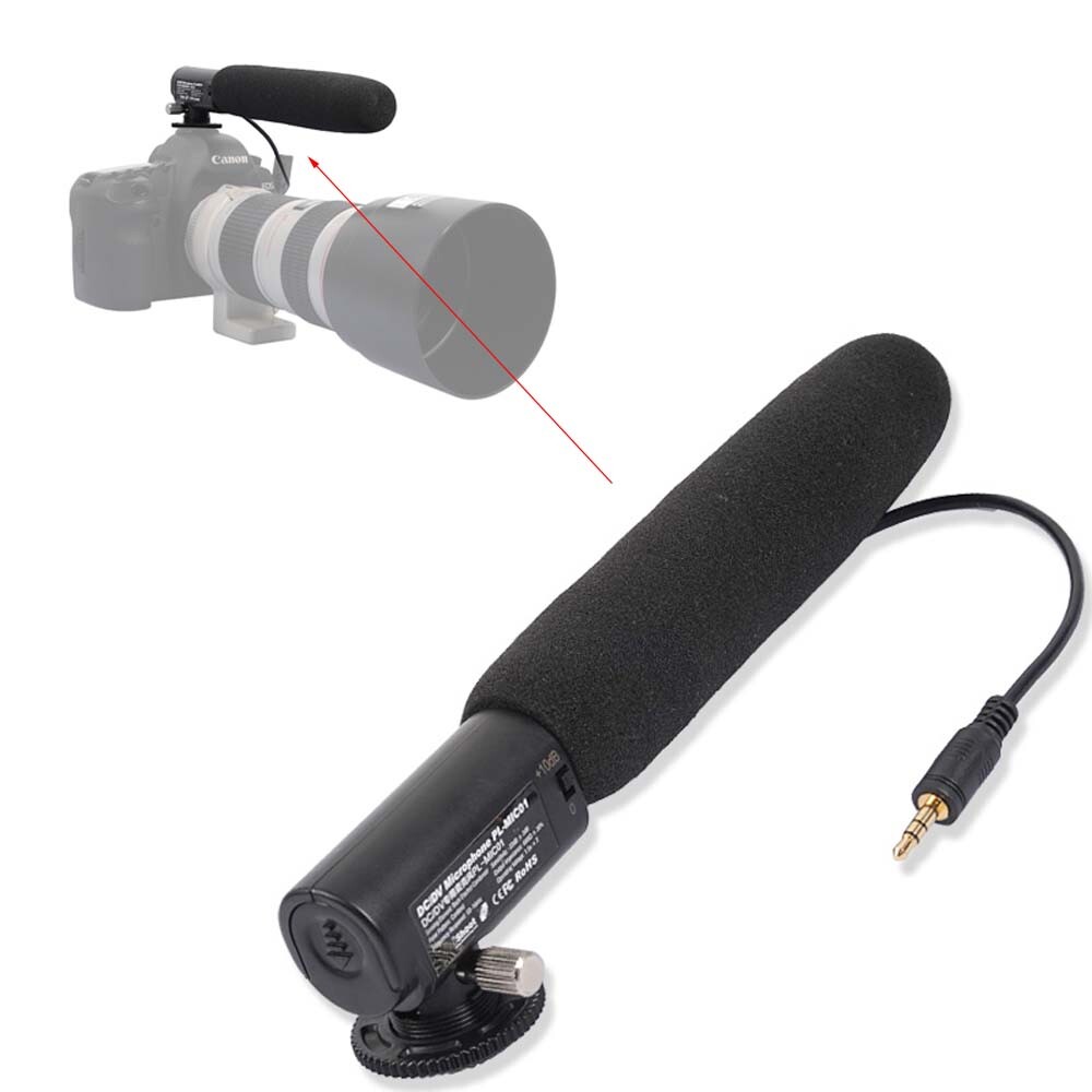 DC/DV Microphone MIC for Canon EOS 1DX III/1D Mark II 7DII/6D II/5D Mark IV/III