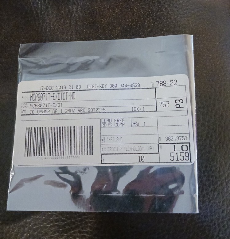 10ea  New MCP6071T-E/OT In Sealed DigiKey Bag **NOT CHINESE or UNBRANDED**