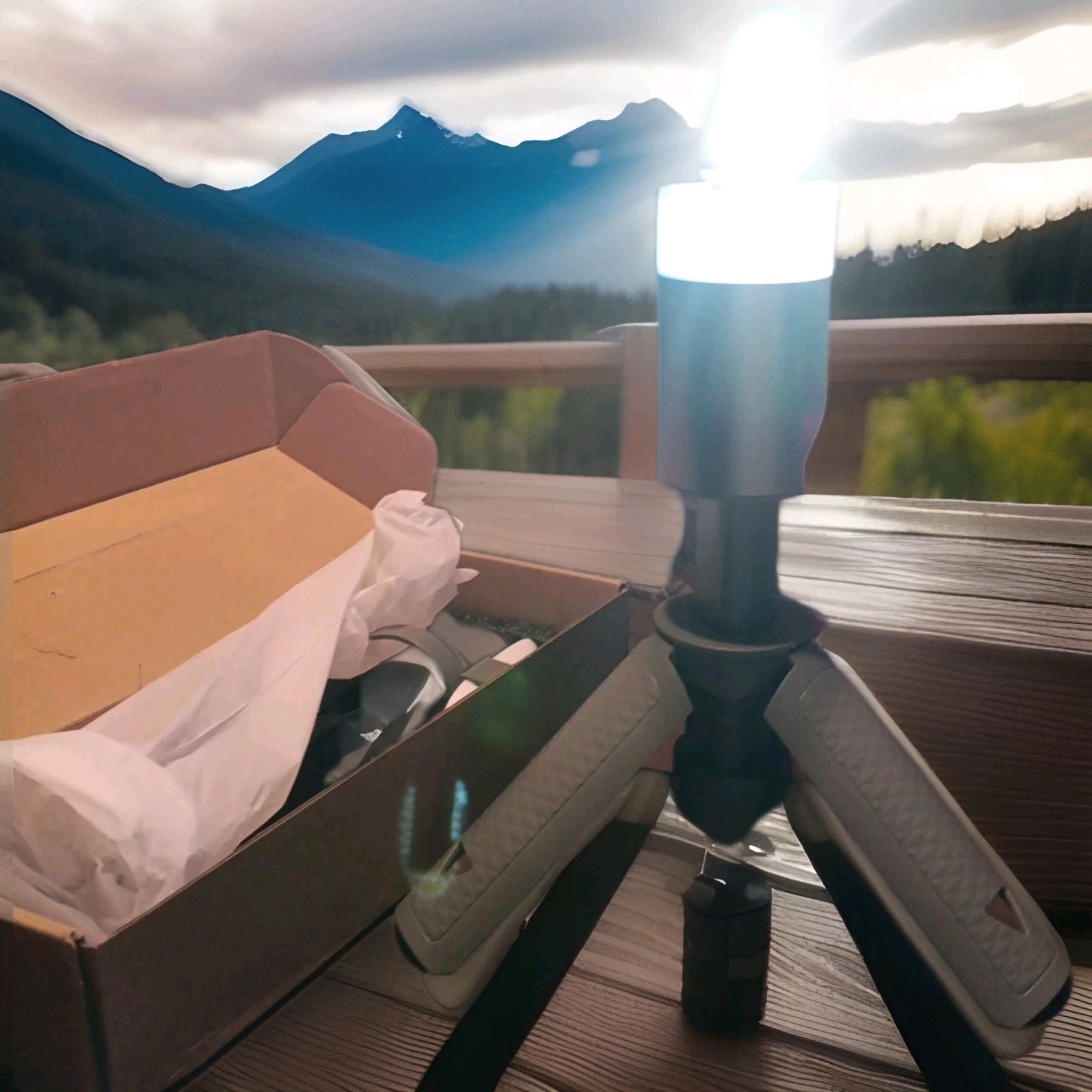 Optimus Camping Lantern Rechargeable, Portable Extendable USB Light Tripod