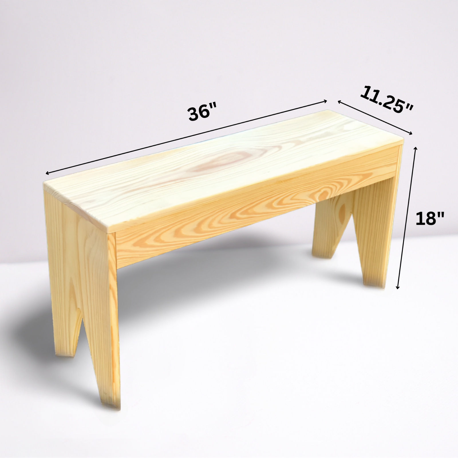 Rustic Wood Bench Solid Wood Top Brown