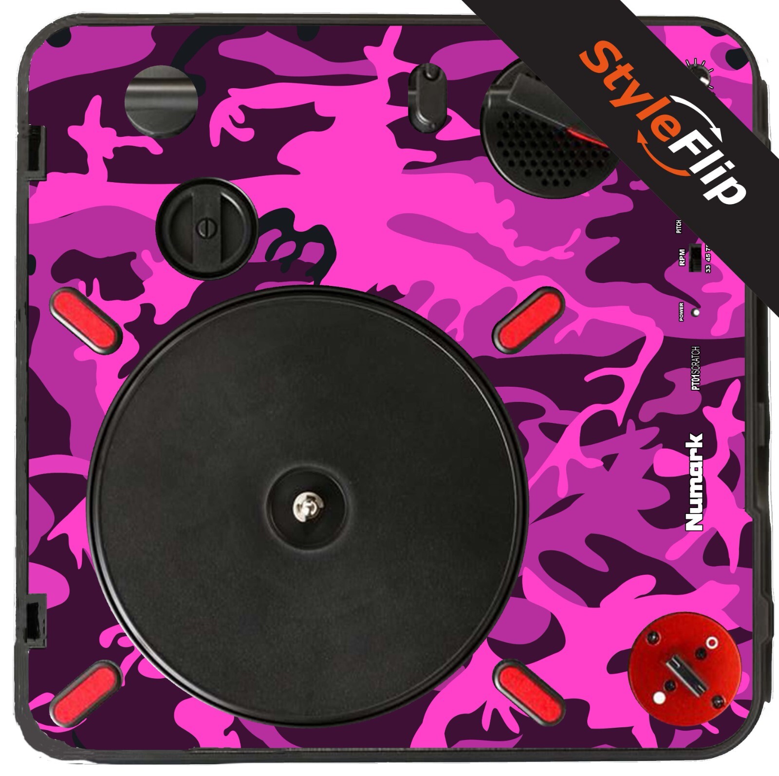 Numark PT 01 Scratch Skin | Pink Camo | Protective Decal | StyleFlip Skins