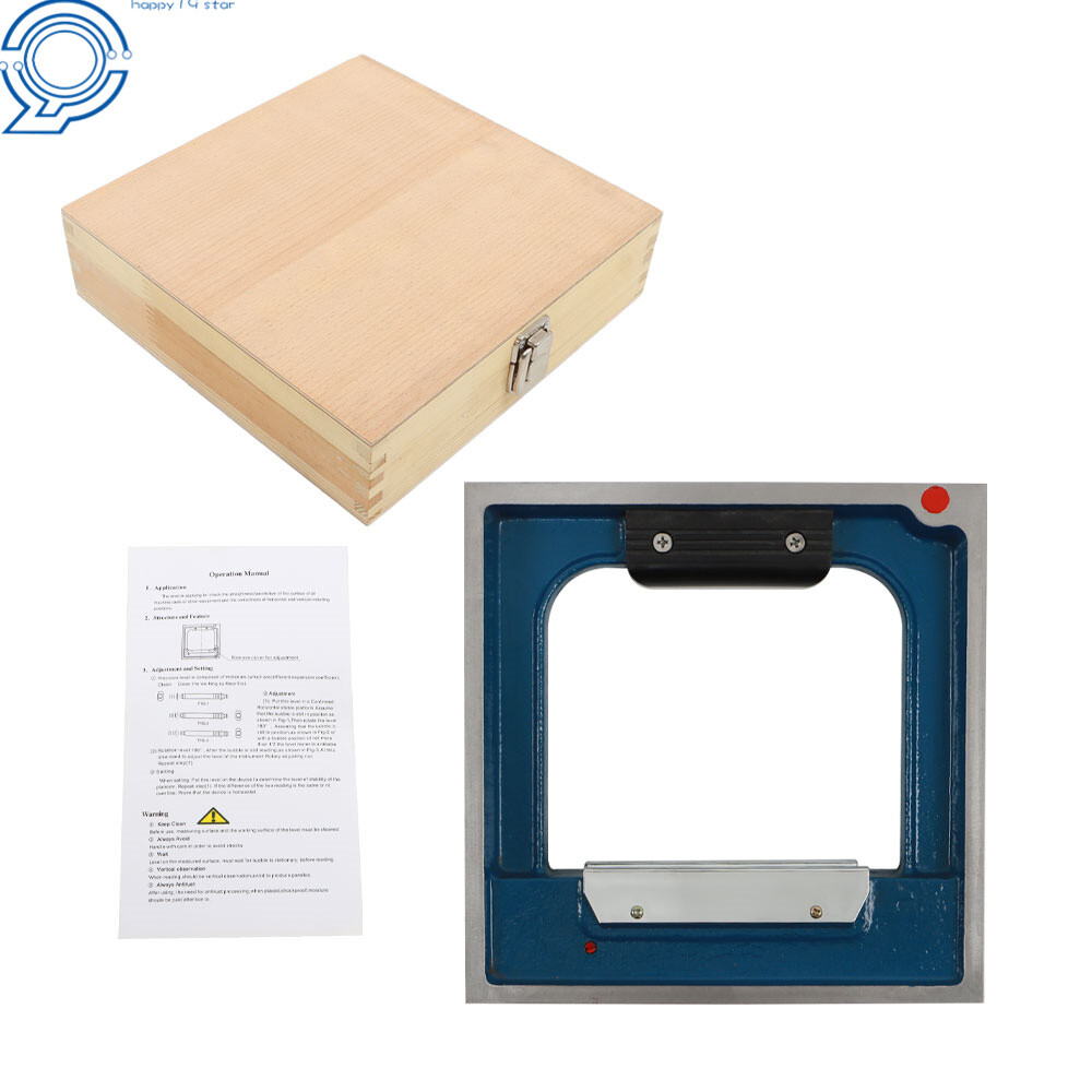 8" X 1-9/16" X 8" High Precision Frame Spirit Levels Sensitivity 0.0002" New
