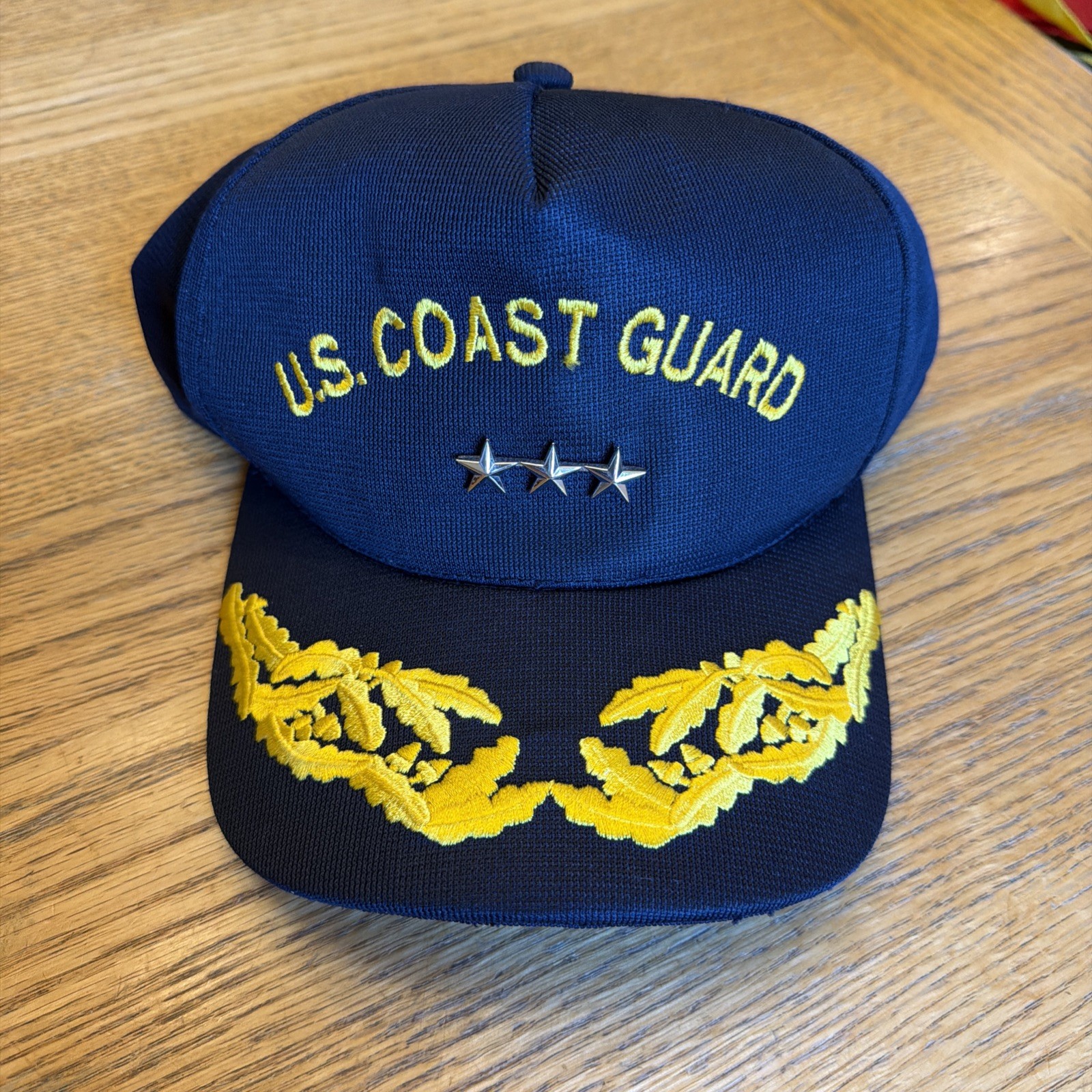 US Coast Guard Cap USCG  Scrambled Eggs 3 Stars  North Star Made In USA