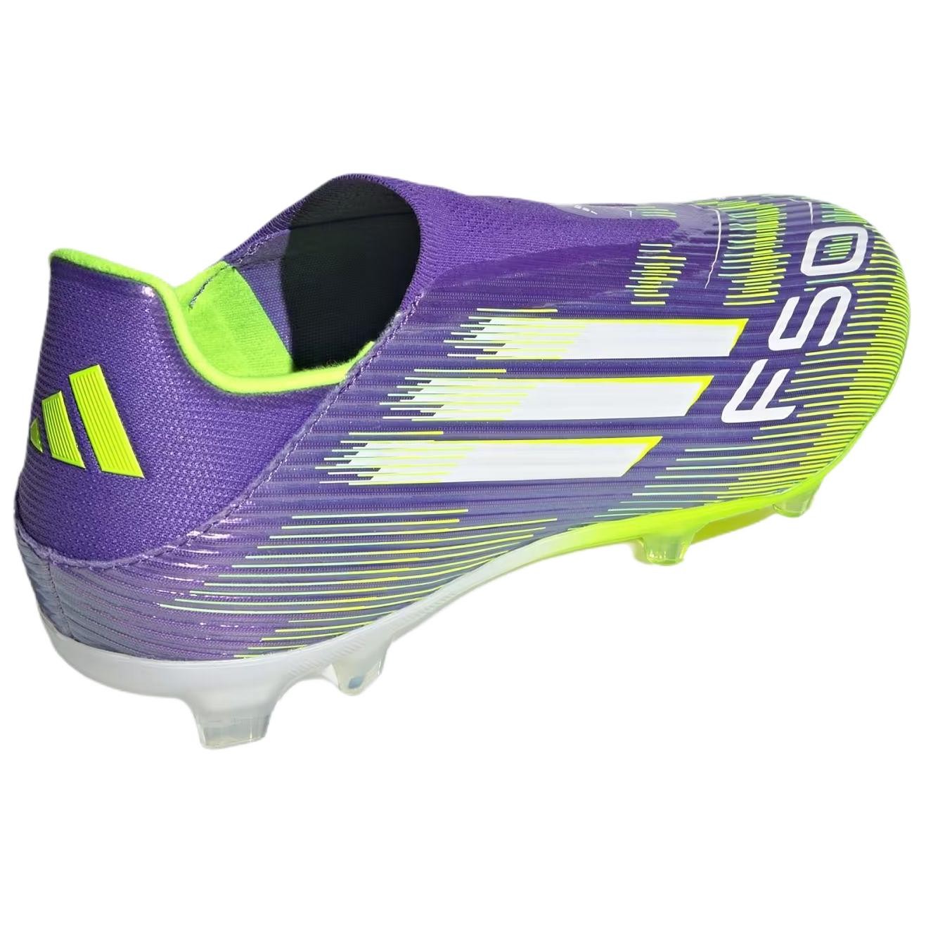 Adidas Adizero F50 League Laceless FG MG Purple Rush Lucid Lemon - JH7734