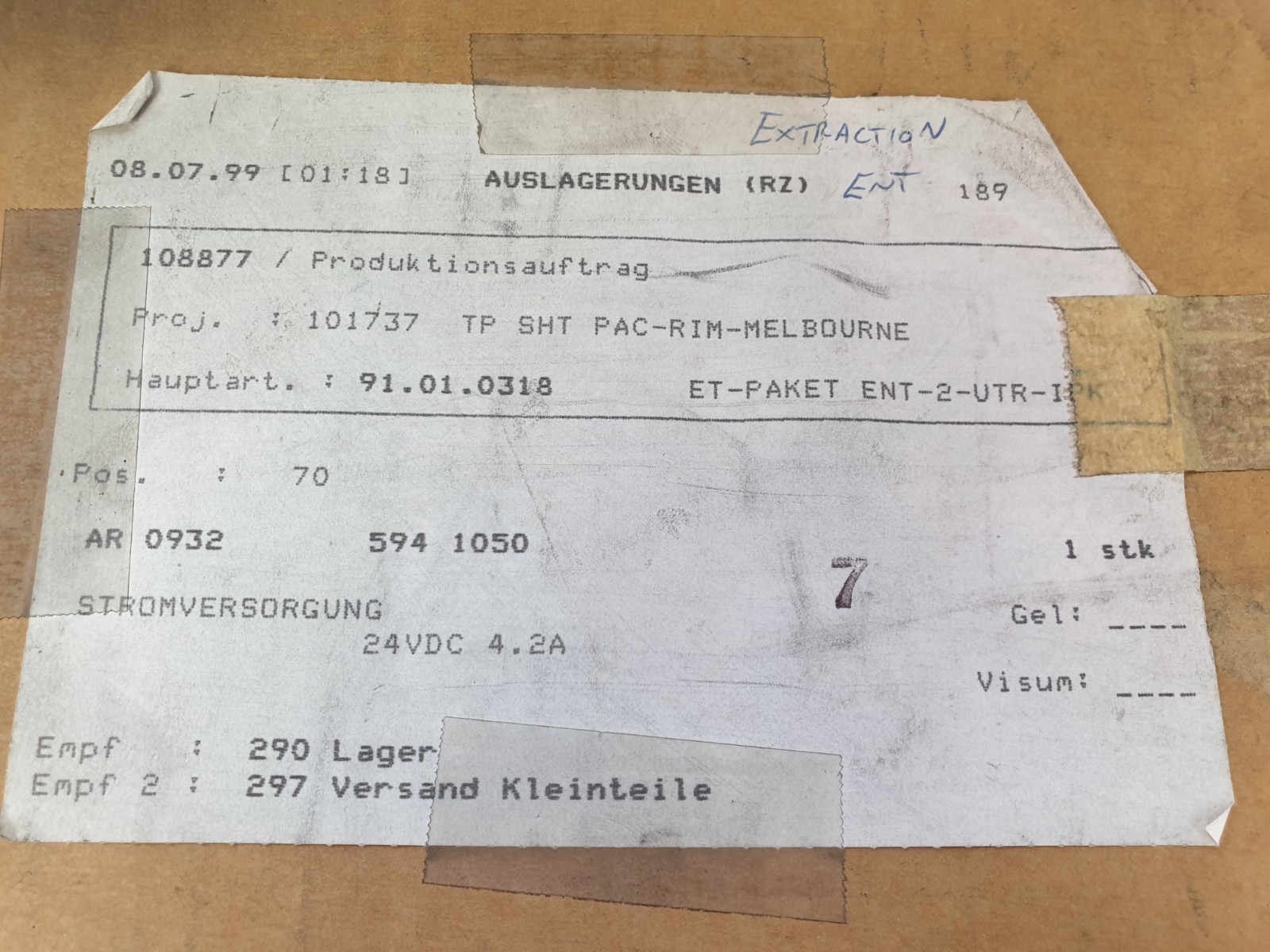 Schroff SPF 124 Power Supply Module - Unused