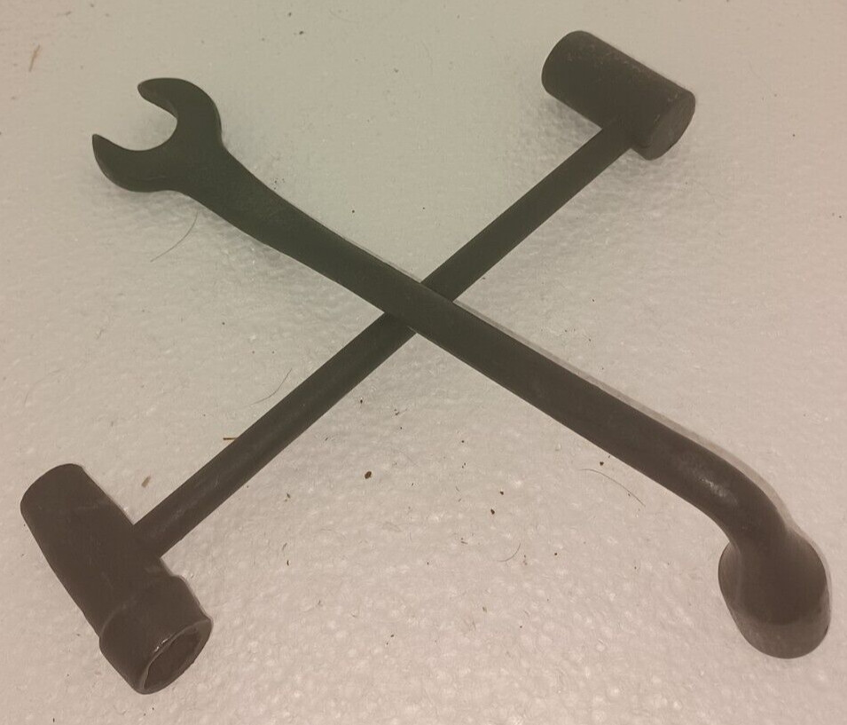 VTG Wheel changing tools wrenches (2) Lug nut removal Wonderful patina