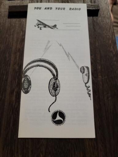 VINTAHGE AVIATION-YOU AND YOUR RADIO AVIATION LITERATURE 1972