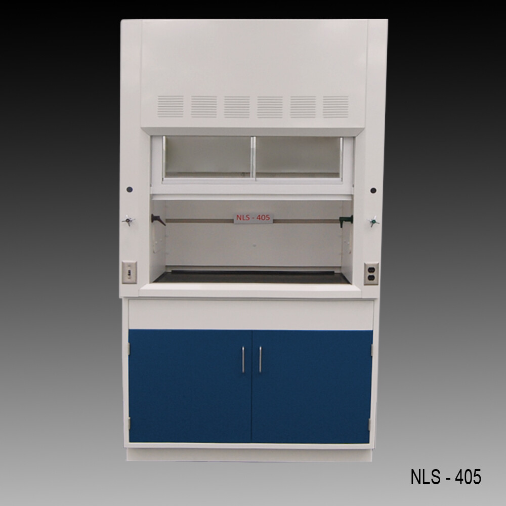 4' Chemical Fume Hood w/ Epoxy Top & Blue Storage / Quick Ship / E2-022