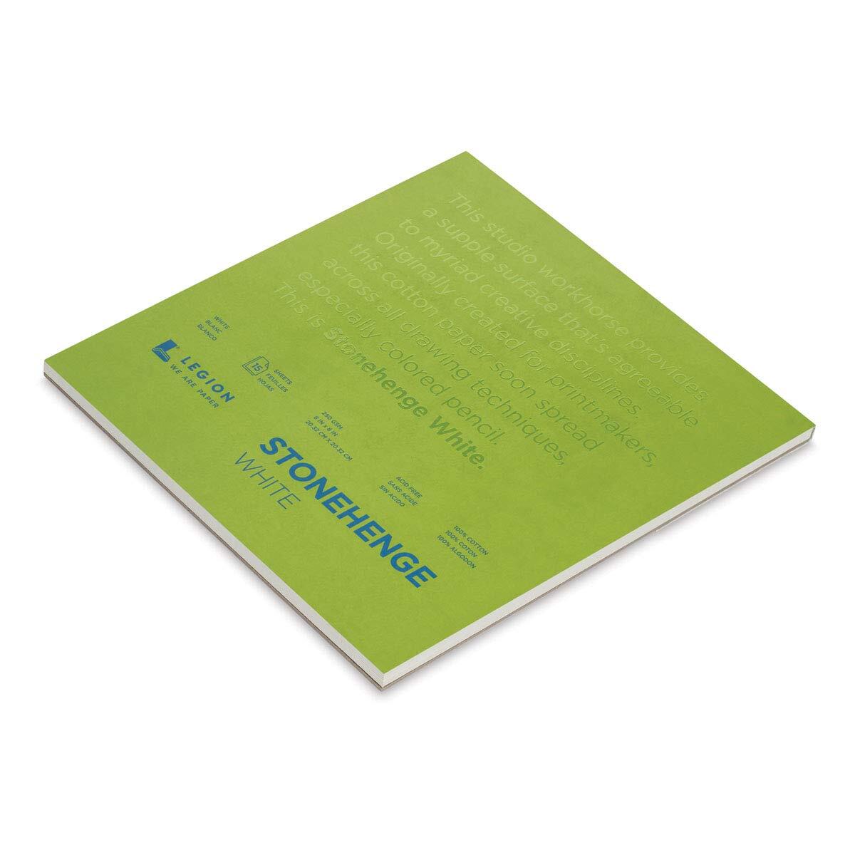 100% Cotton Medium Weight Pad White 8 x 8 inches 250gsm 15 Sheets for Dry Media