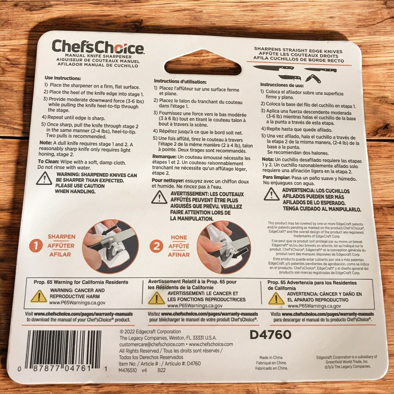 2 Pack Chef's Choice Manual Knife Sharpener Double Bevel Carbide & Ceramic