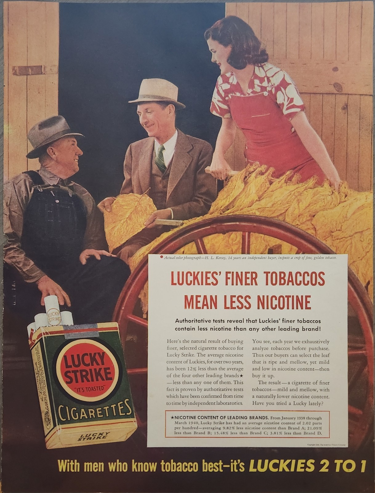 1940 Lucky Strike Cigarettes Vintage Ad H L Kersey Independent Buyer