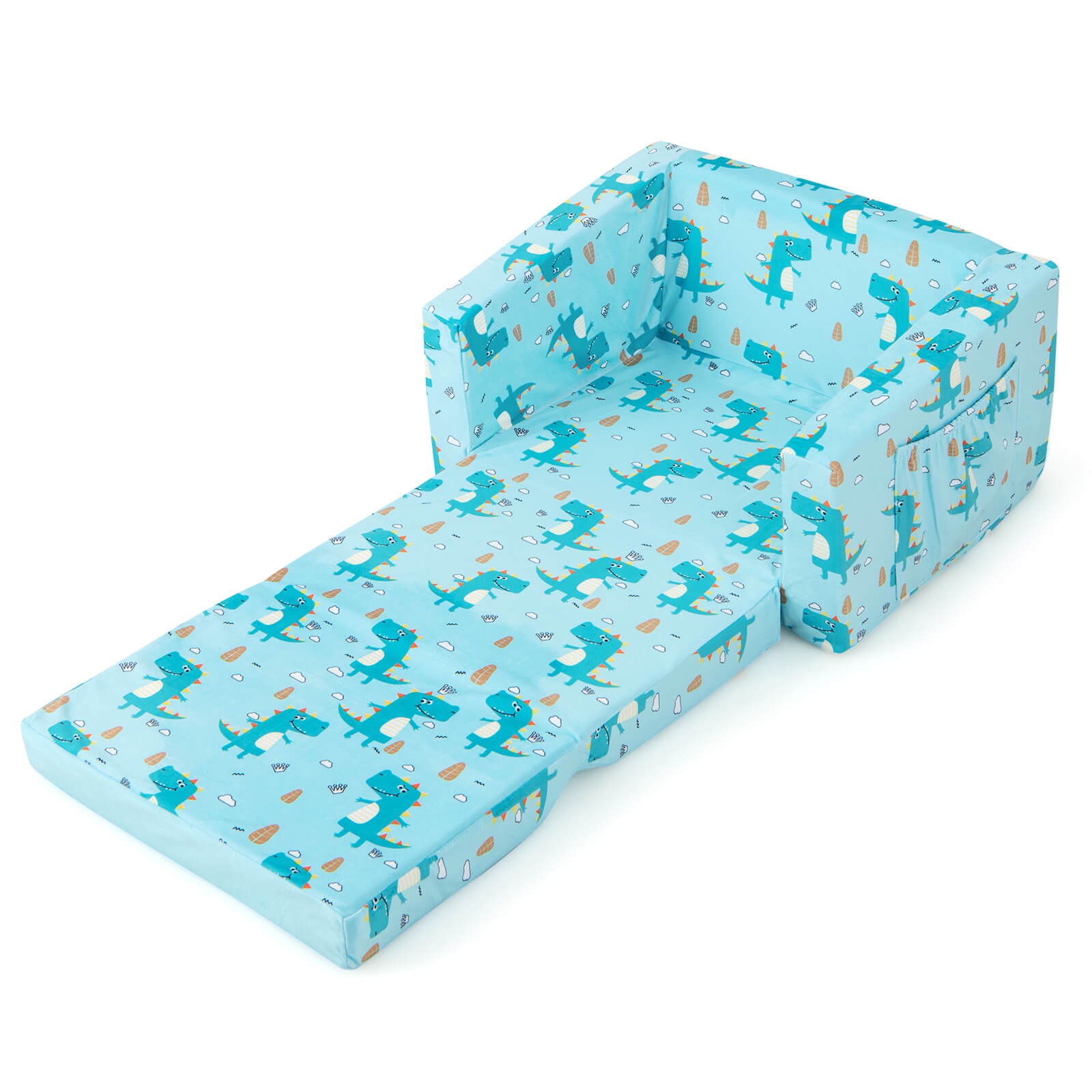 2-in-1 Multifunctional Kids Sofa Flip-Out Children Couch Convertible Lounger