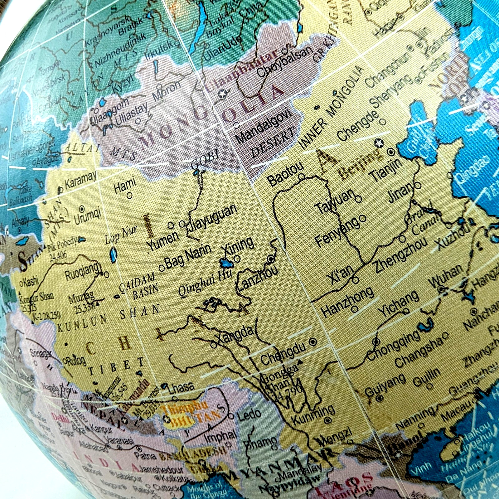 ​Artisan Handmade 10" Chrome World Globe - Modern Desktop Decor - Post-2011