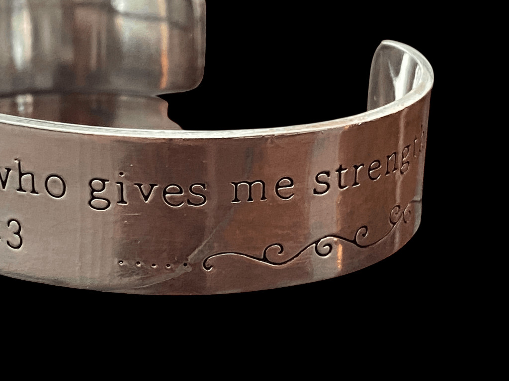 Scripture Bracelet Cuff Silver Plated
