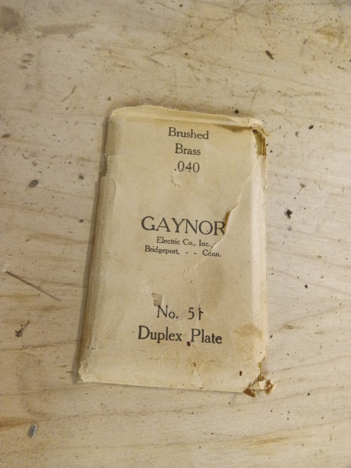 Vintage Gaynor Electric Solid Brushed Brass Duplex Plate