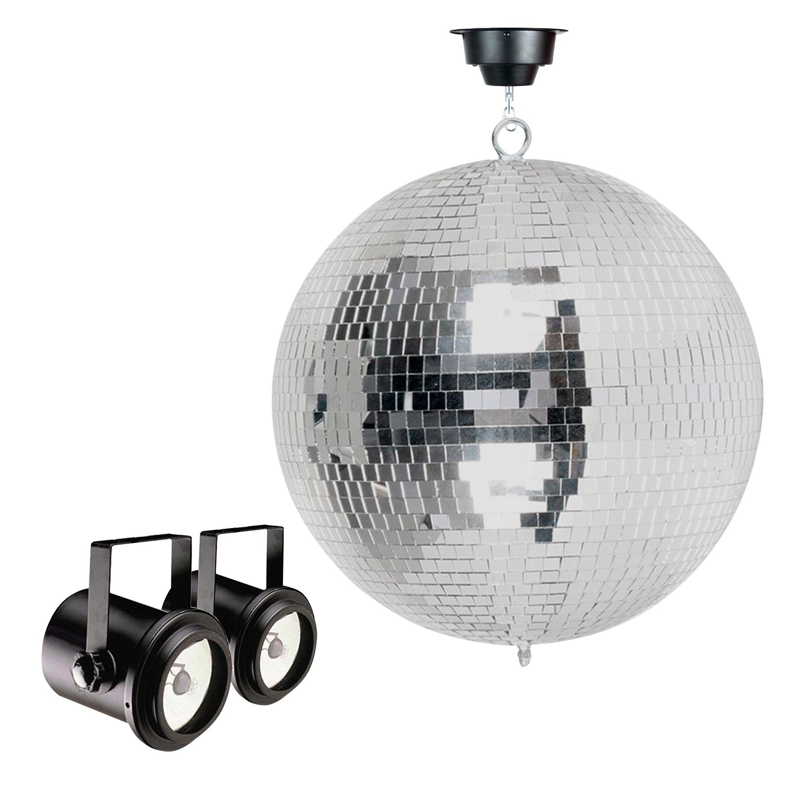 12" Mirror Glass Disco Ball DJ Dance Home Party Club Stage Lighting w Pinspots