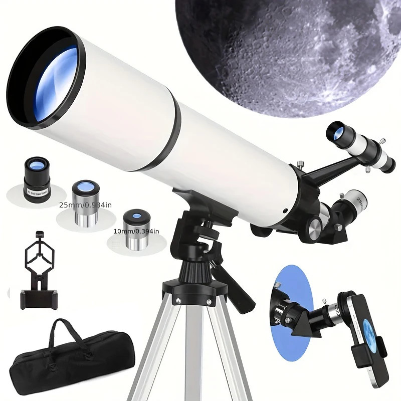 BORWOLF 80600 Astronomical Telescope 180X 80mm Aperture Refractor Moon Planets