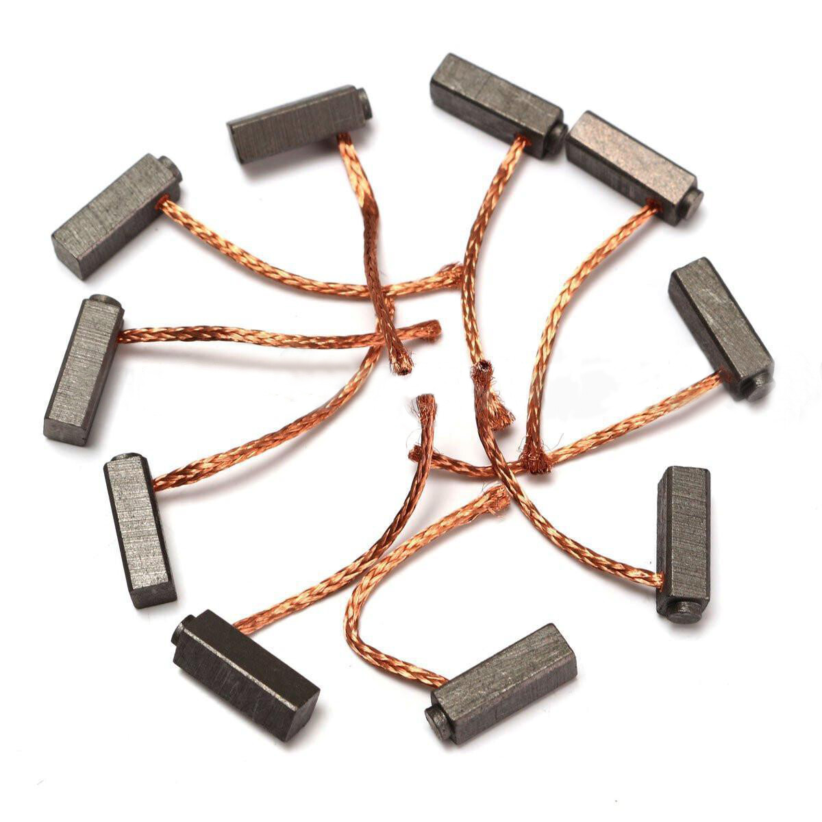 10pcs Carbon Brushes Wire Generator Generic Electric Motor Brush 5mm x 6mm x14mm