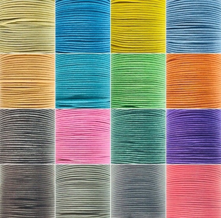 Waxed Cotton Cord Thong Thread 1mm Jewellery Craft String 15 Colours