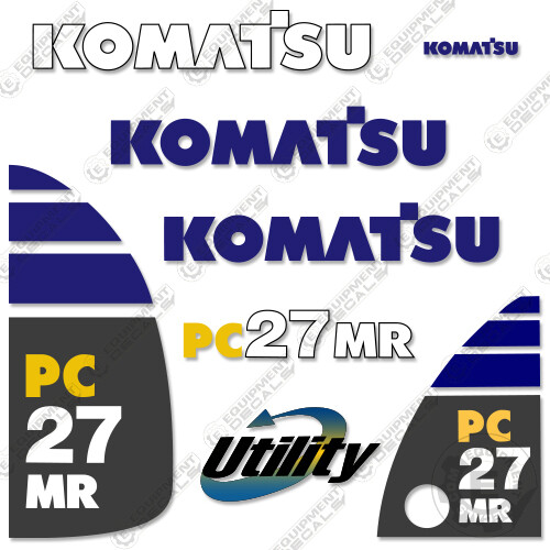 Fits Komatsu PC27MR-2 Decal Kit Mini Excavator Sticker Replacements - 3M VINYL!