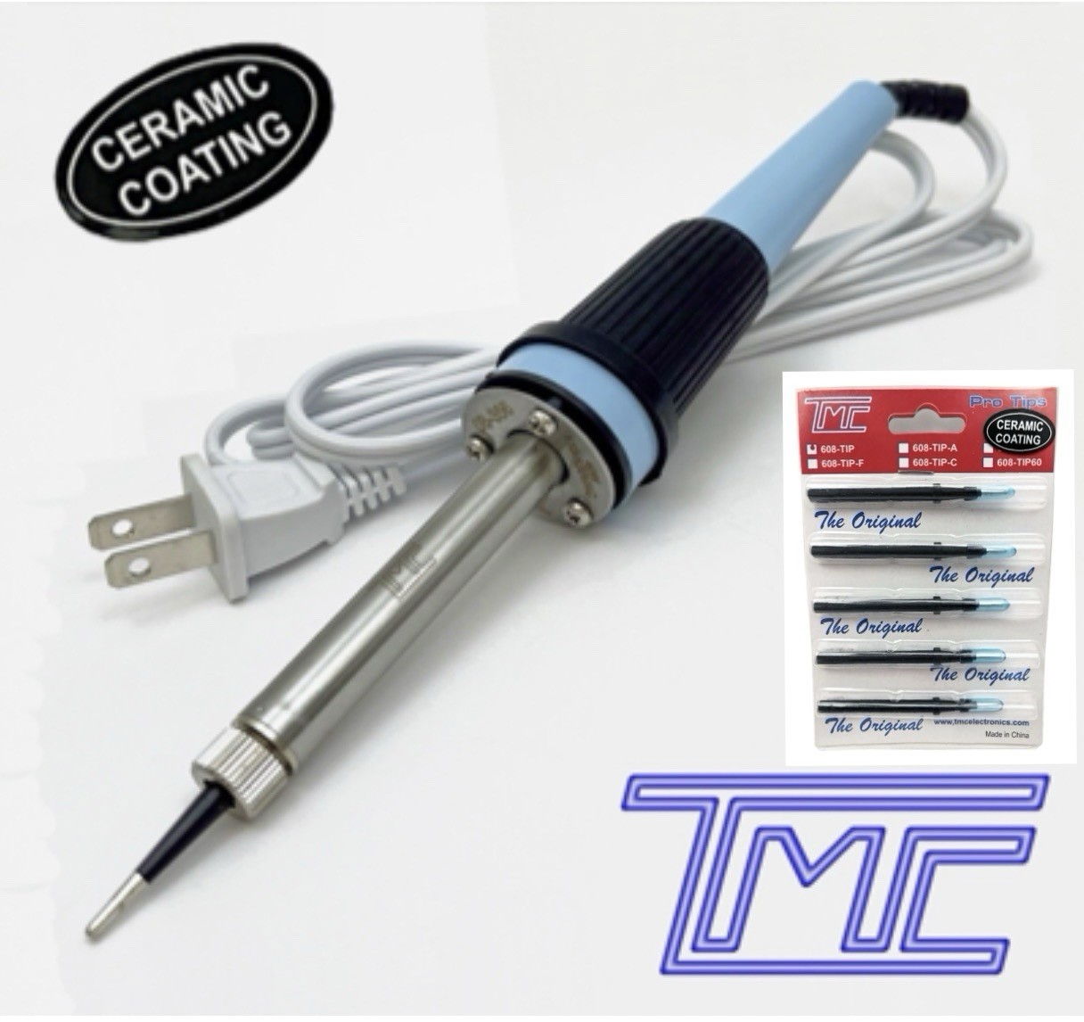 TMC SOLDERING IRON “THE ORIGINAL" 40W, BLACK CERAMIC COATED TIP + 5 TMC 608-TIP