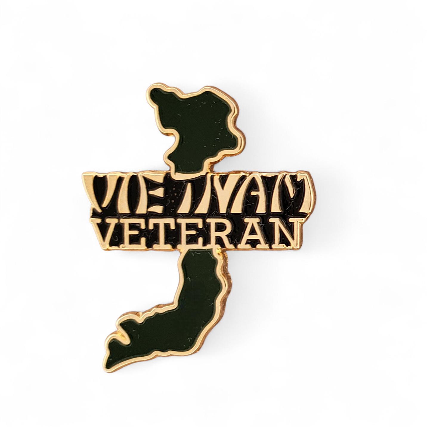 Vietnam Veteran Lapel Pin Map of Vietnam Gold Tone Military Service