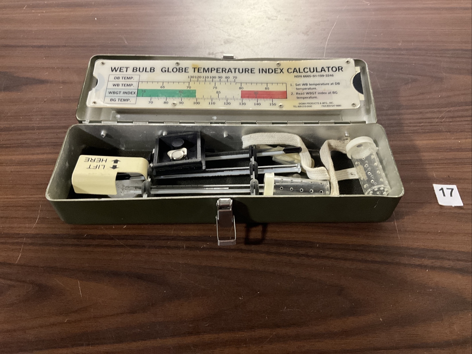 Sigma Products Wet Bulb Globe Temperature Index Calculator Kit SP0200-05-D-8014