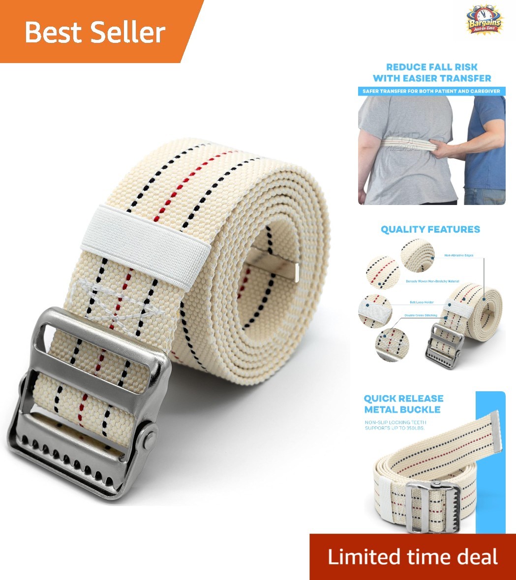 60-Inch Gait Belt with Metal Buckle - Durable Transfer Aid for Seniors