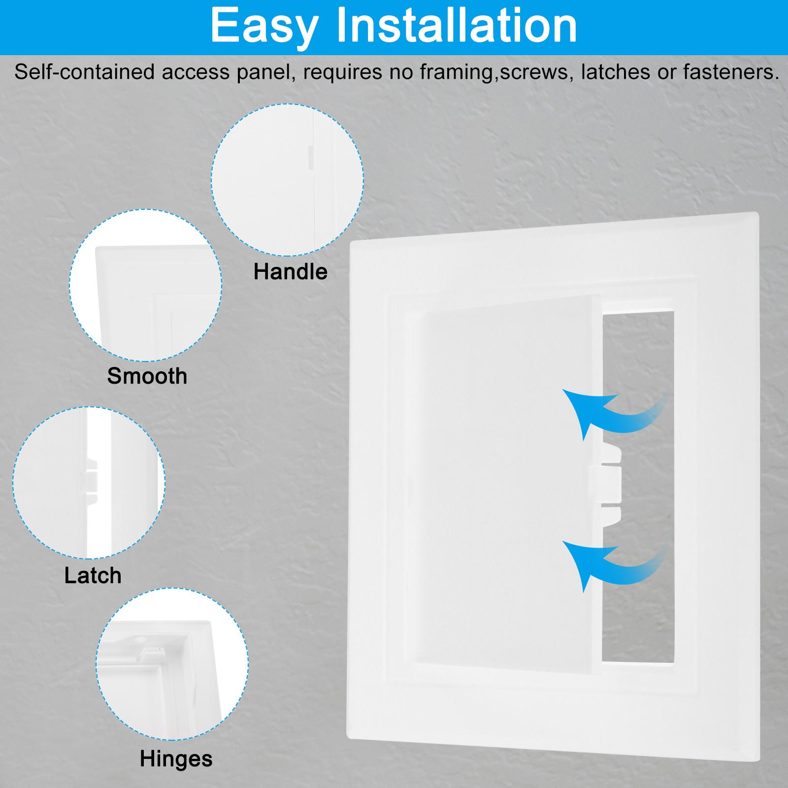 4x4 Inch(95x95mm) Removable Hinged Access Panel, Access Doors, White