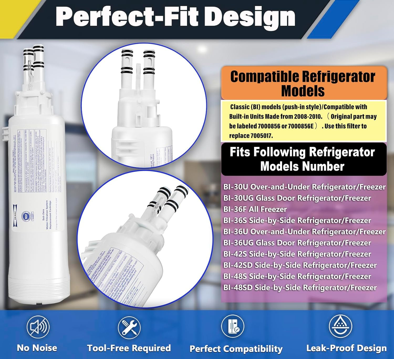 7023811 Water Filter Replacement (2 Pack) for Compatible Refrigerators