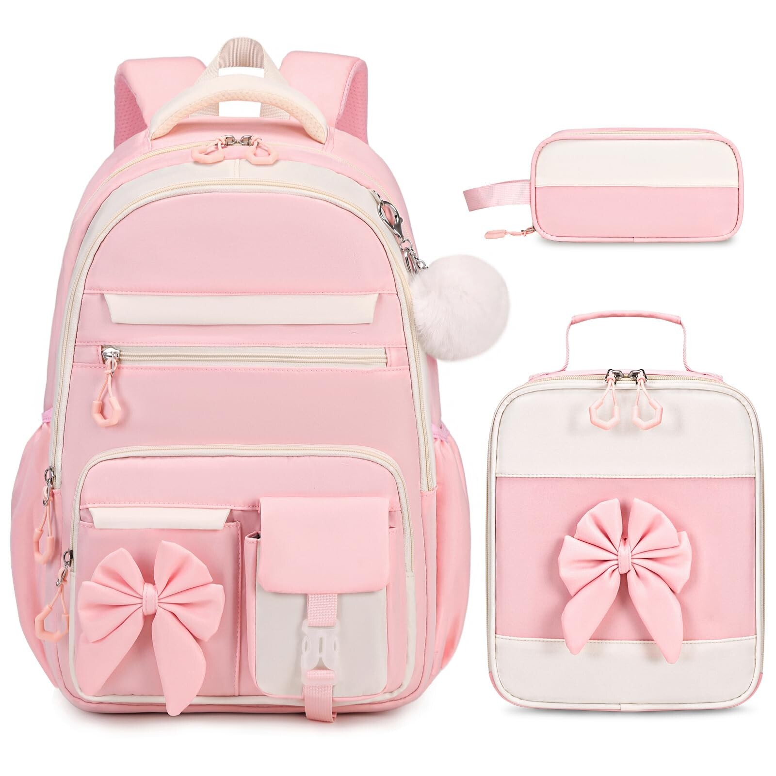 Backpack for Girls, 3PCS Girls Backpack for School with Lunch Bag Pencil Case...