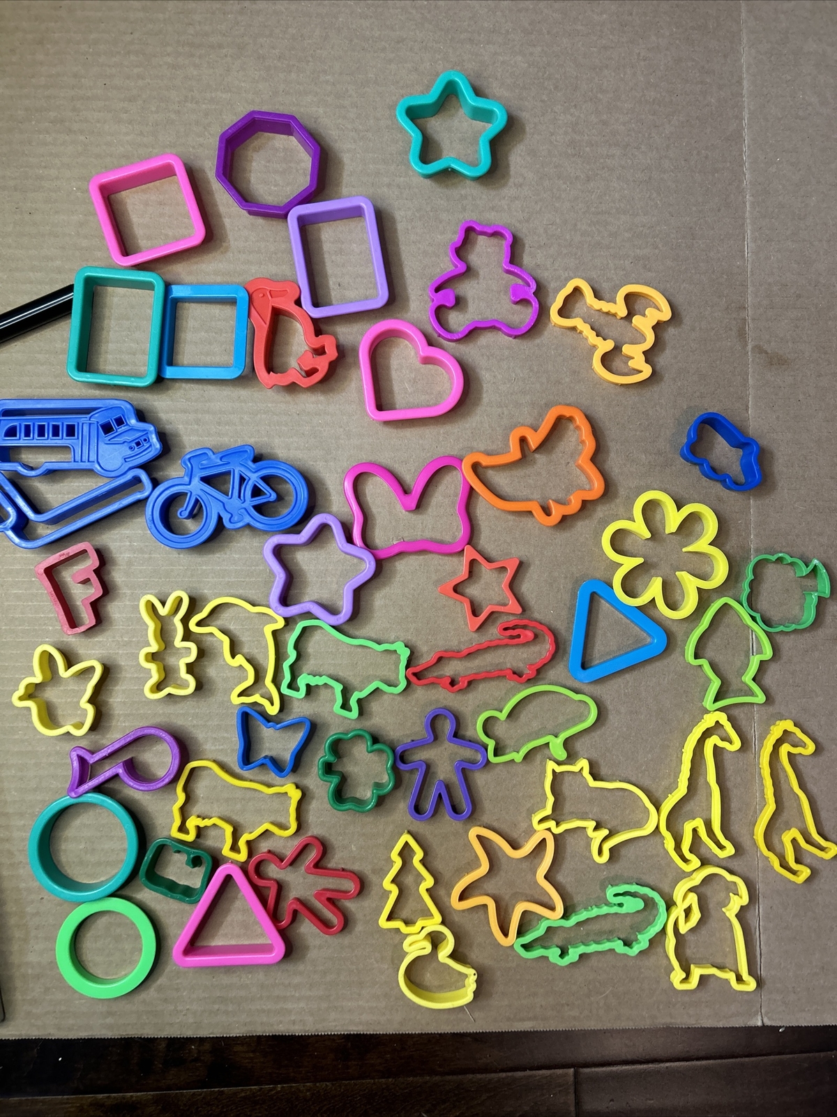 Vintage Play Doh Shapes Animal People Vehicles Molds Press Accessory Lot Of 47