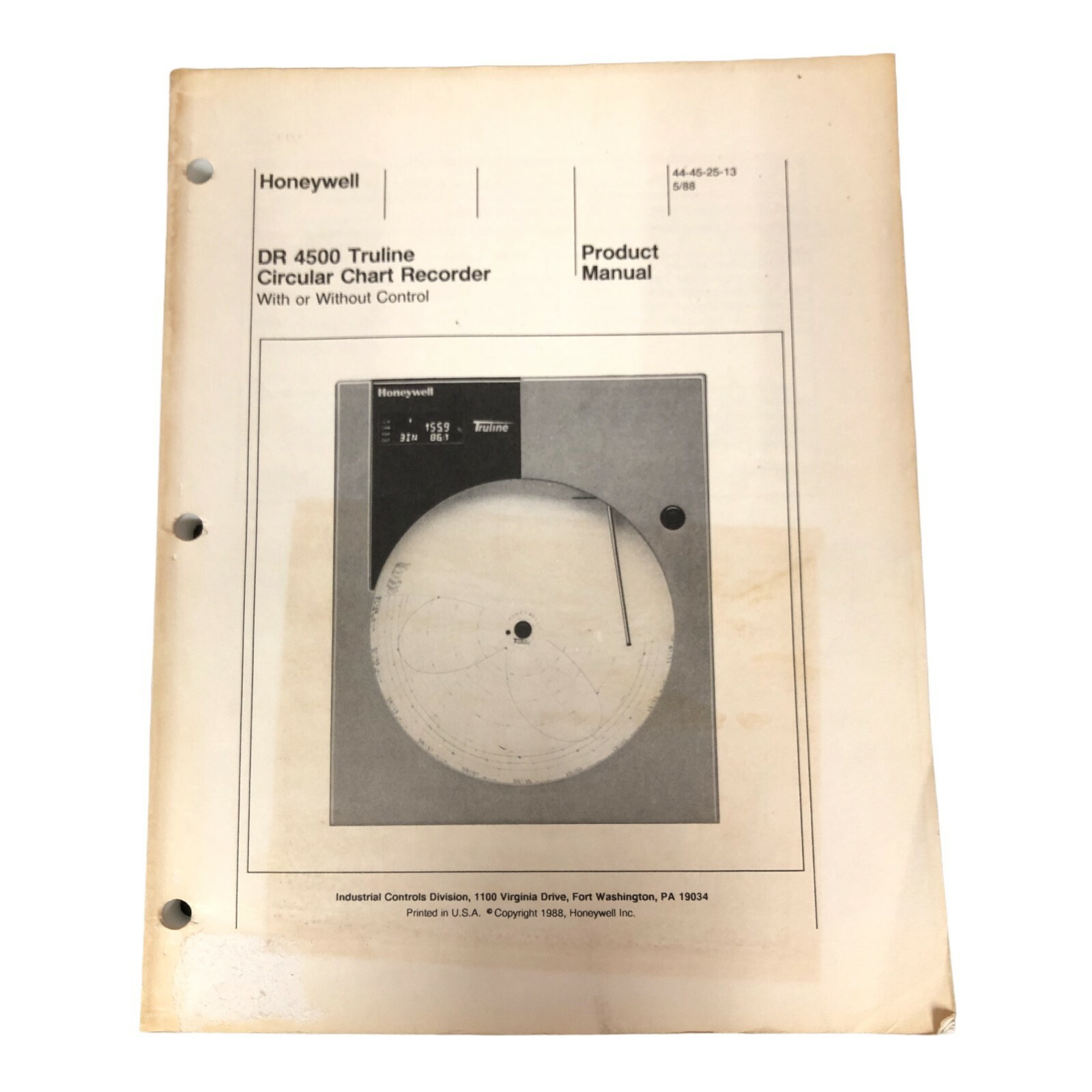 HONEYWELL DR 4500 CHART RECORDER PRODUCT MANUAL