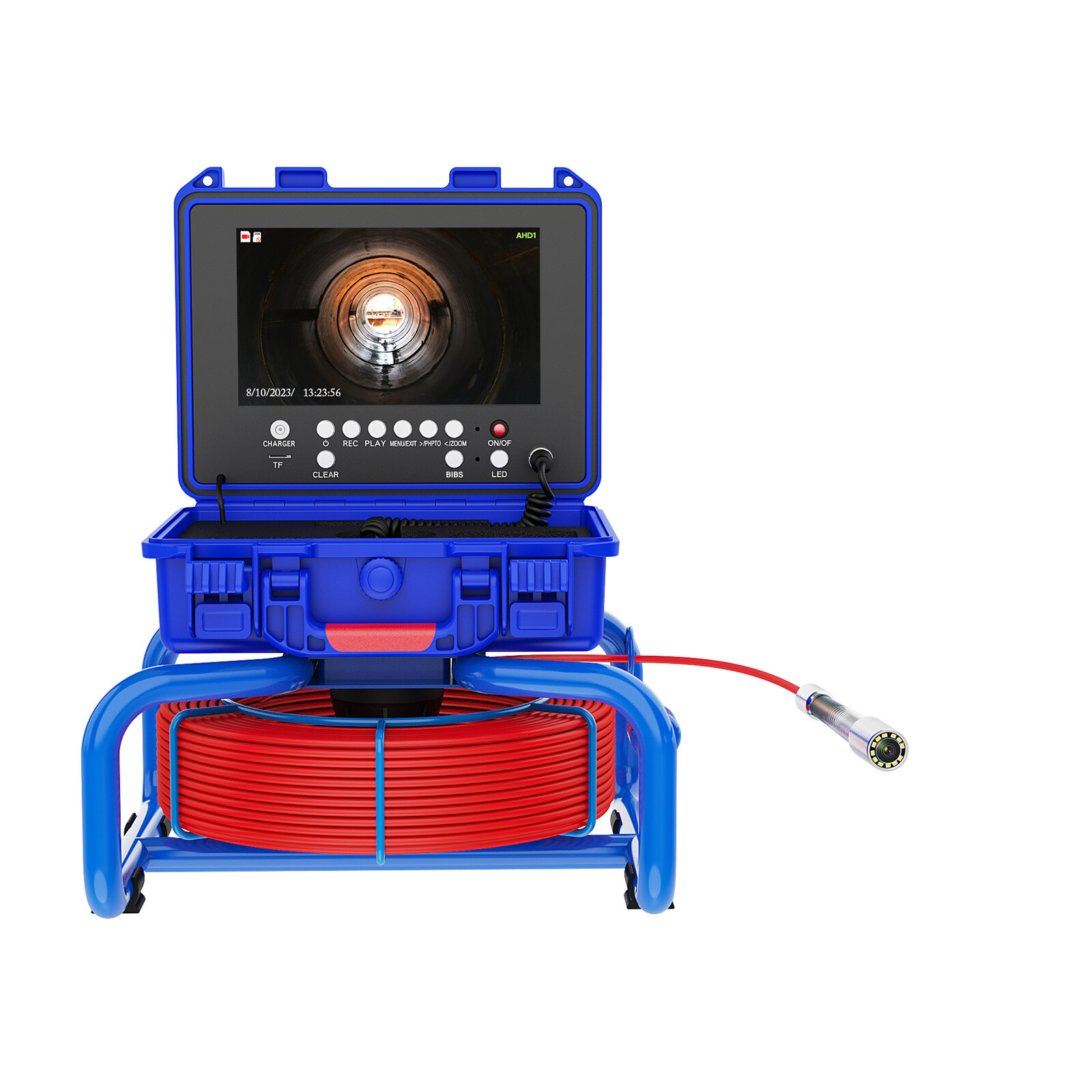 40M Sewer Camera 512hz Pipe Inspection Camera Self-leveling 9" Meter Counter DVR