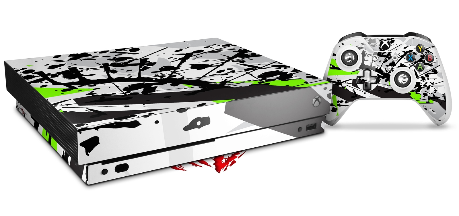 Skin for XBOX One X Console Controller Baja 0018 Lime Green Decal