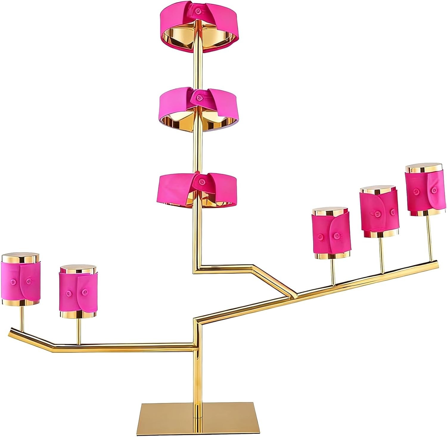 Gold Stainless Steel Shirt Collar & Cuff Display Stand Detachable Rack Holder