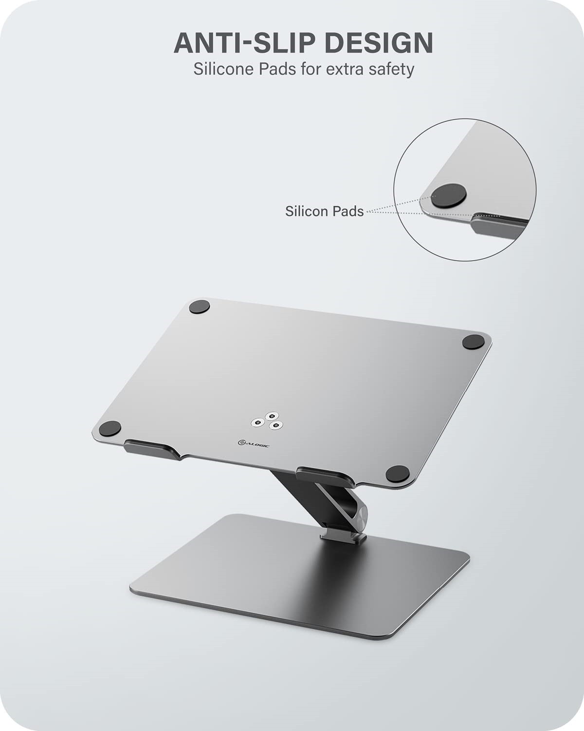 ALOGIC Elite Adjustable Laptop Stand, Ergonomic Riser Aluminium Design, Portable