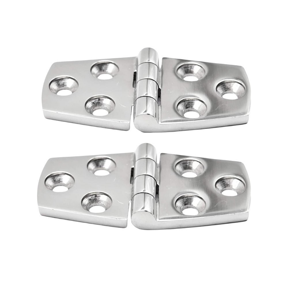 MARINE CITY Heavy Duty 316 Stainless Steel Polished Door Strap Hinges for Boats