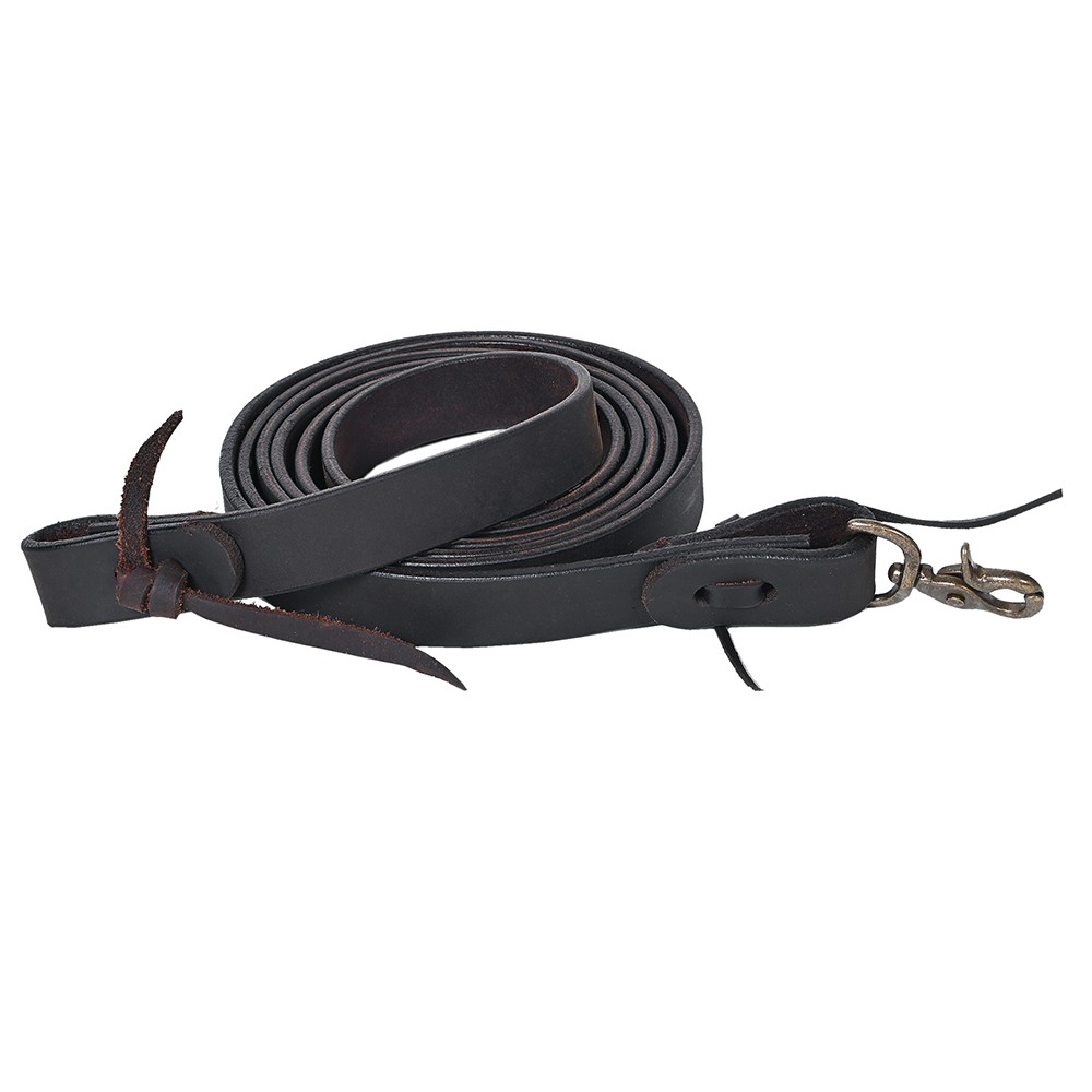 Hilason Western Horse Genuine Leather Single Reins Dark Brown 1" x 8'
