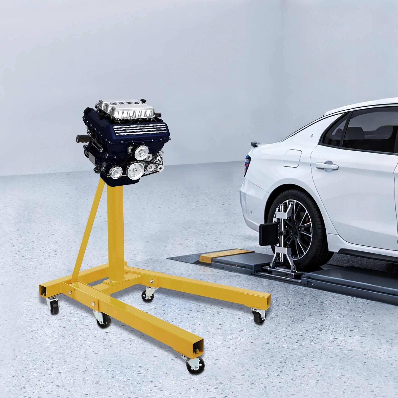 2000 lbs Folding Engine Stand Foldable 360° Rotating Engine Holder Heavy Duty