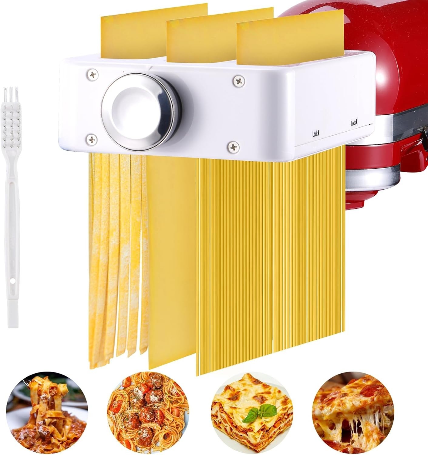 3-in-1 Pasta Maker Attachment KitchenAid Stand Mixer Accessories Quick Install