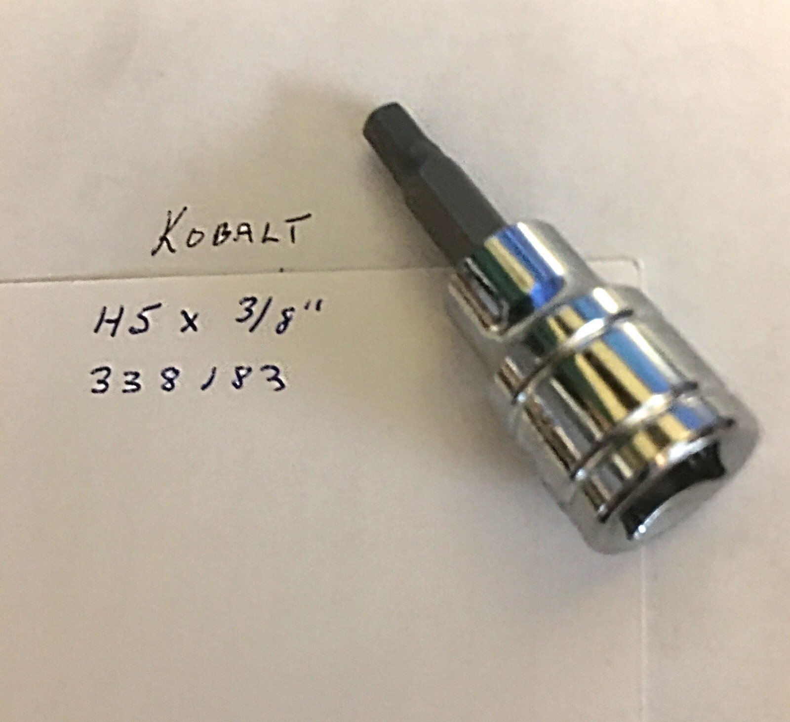 Kobalt H 5mm x 3/8" Dr Hex Bit Socket 338183  Free Shipping