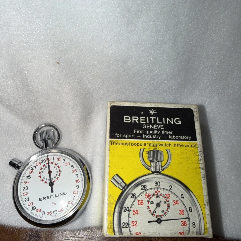 Breitling 1/10 Swiss Made Stainless Steel Stop Watch Stopwatch-New