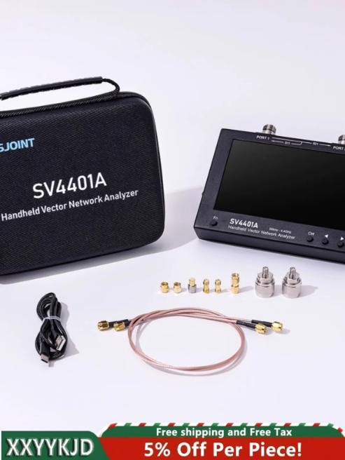 SV4401A 50KHz-4.4GHz VNA Vector Network Analyzer 100DB Dynamic 7 Inch Touch LCD
