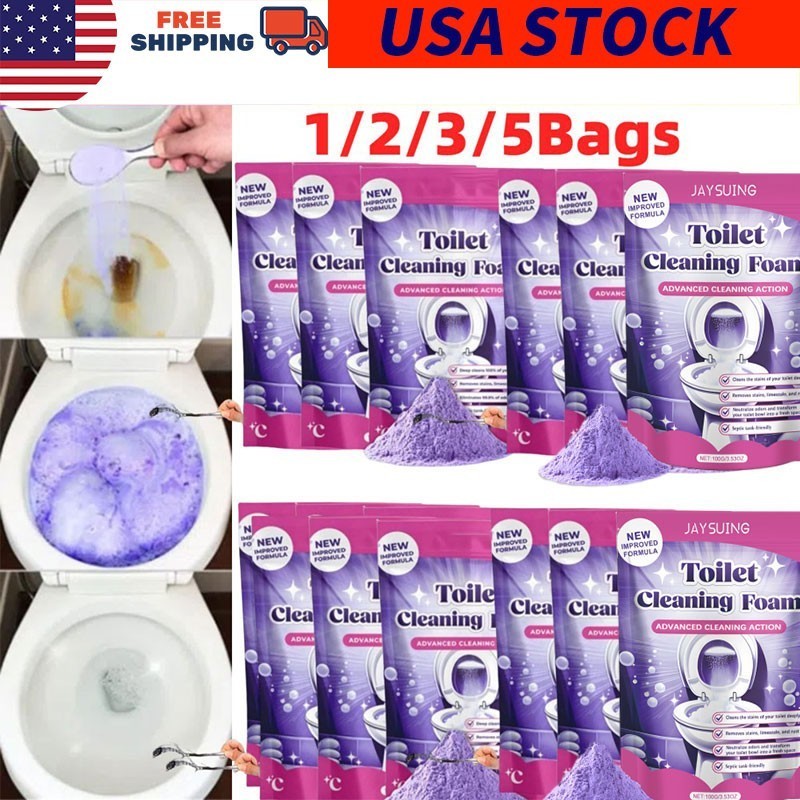 1~5 Bags Fizzclean Toilet Foam Cleaner, Toilet Cleaning Foam Insta-Action 100g